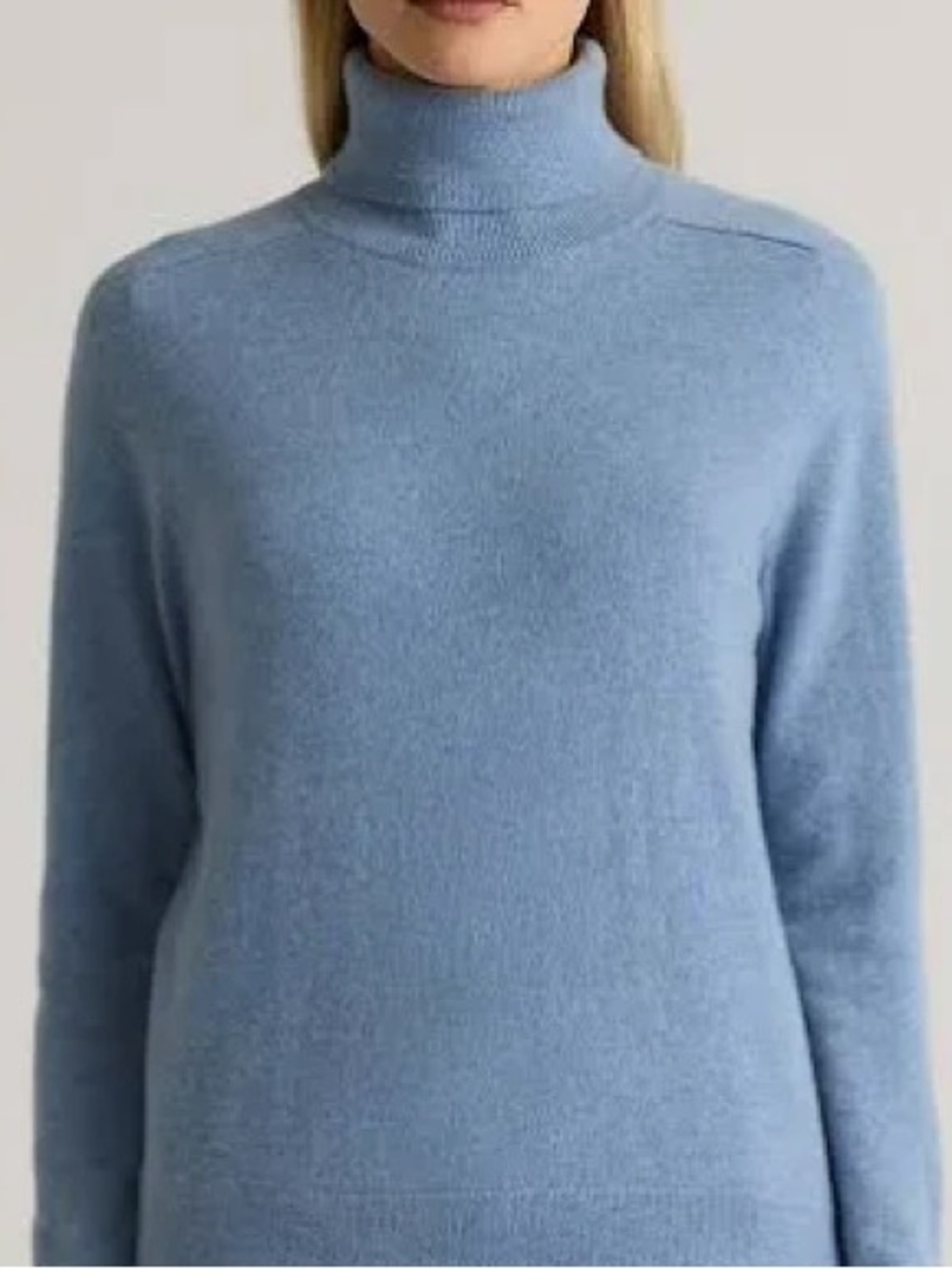 Vintage Andews 100% Cashmere Turtleneck Sweater Small Dusty Blue Fall Layering